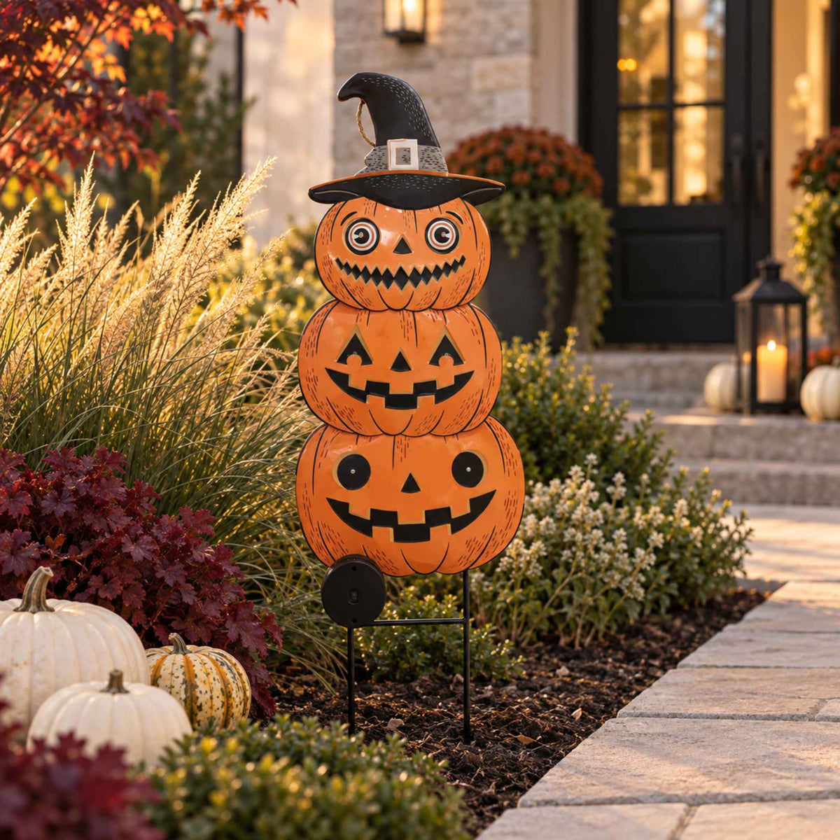 Classic Jack-O'-Lantern Solar Powered Metal Yard Stake by Ashland®
