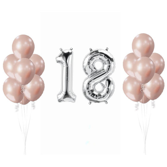 Chrome rose gold birthday queen helium balloon bouquet set - ONE UP BALLOONS