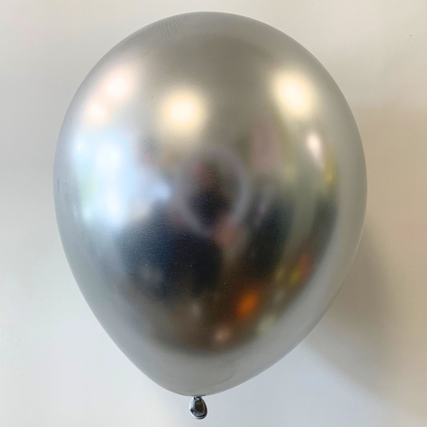 11 inch helium filled Chrome Silver latex balloon