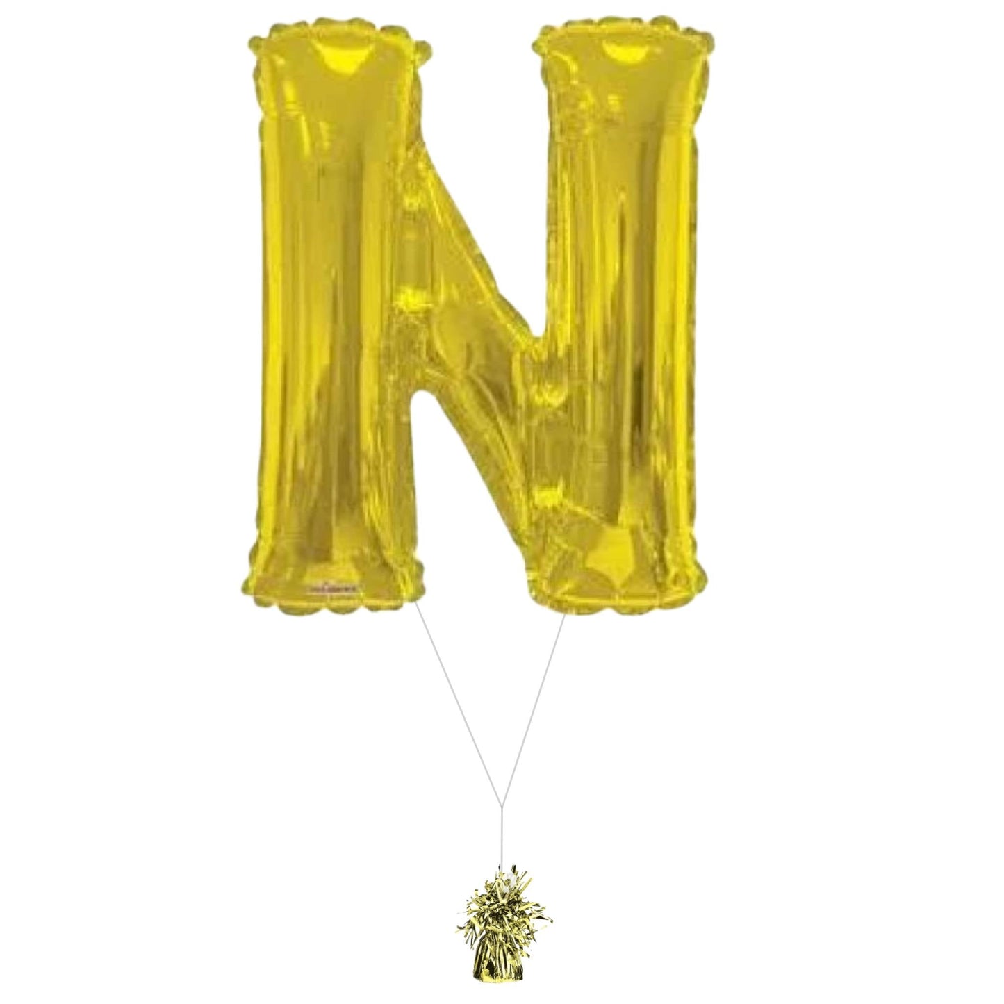 34" Gold Letter N (Helium Filled)