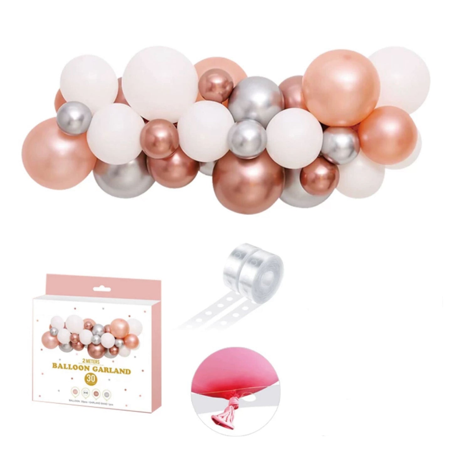 One Up Signature 2 metre rose gold balloon garland DIY kit