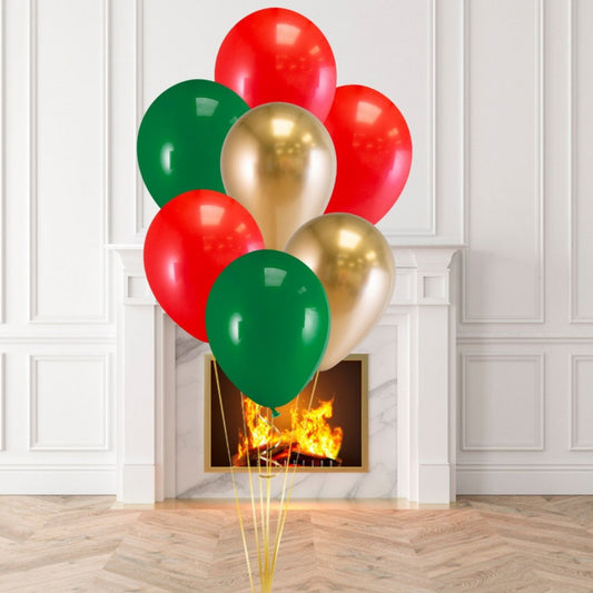 Party Must Have Christmas Party Helium Latex Balloon Bouquet of 7