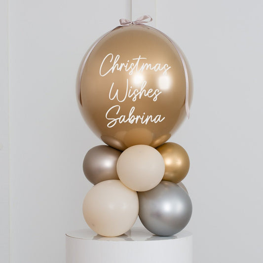 Customized Christmas Sleigh Bells Air-Filled Bubble Pedestal