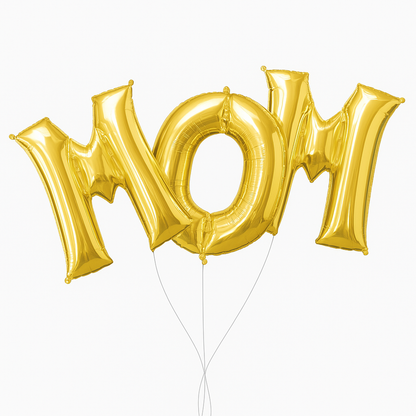 Mother's day jumbo helium gold letter balloons
