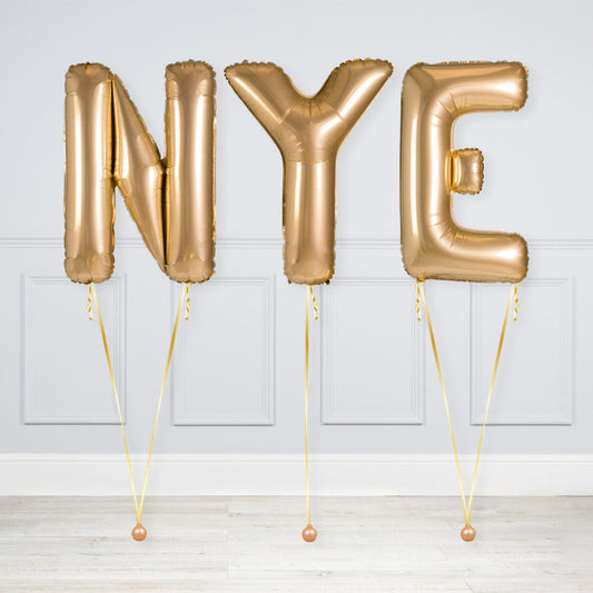 Gold NYE Helium Filled Letter Balloons