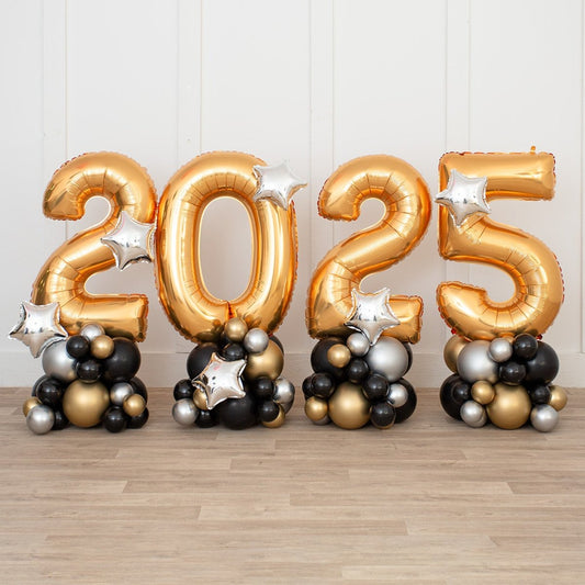 Superstar Glam 2025 New Years Eve Balloon Pedestal Set