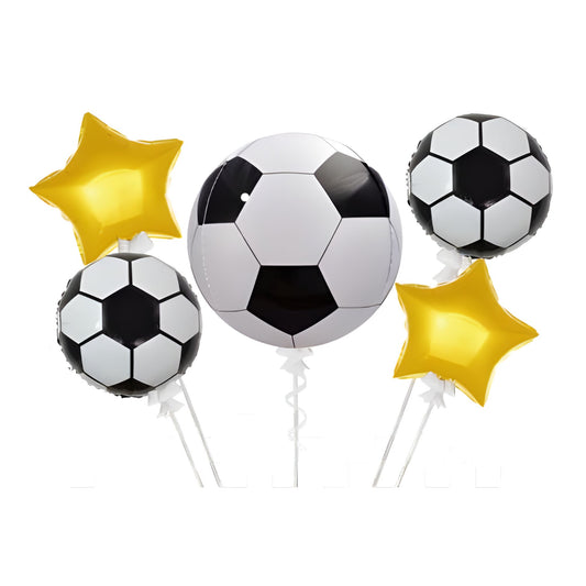 Kids Favorite Soccer Helium Gold Star Balloon Bouquet