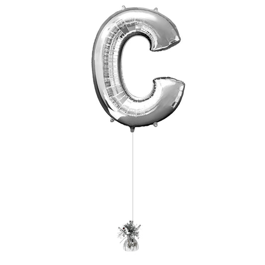 34" Silver Letter C (Helium Filled)