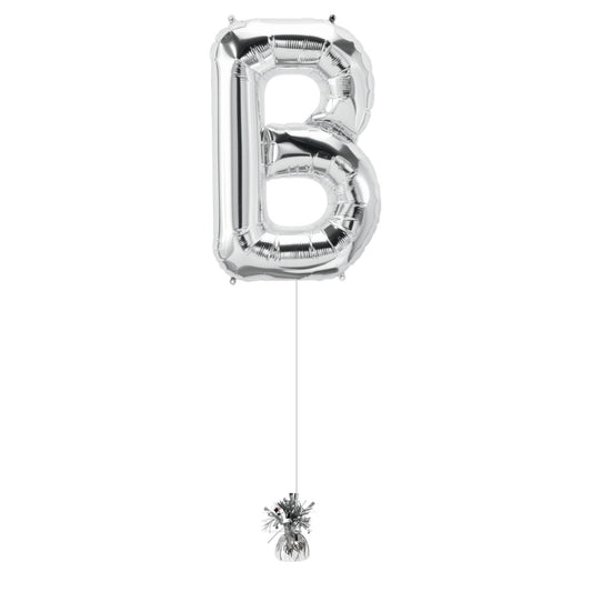 34" Silver Letter B (Helium Filled)