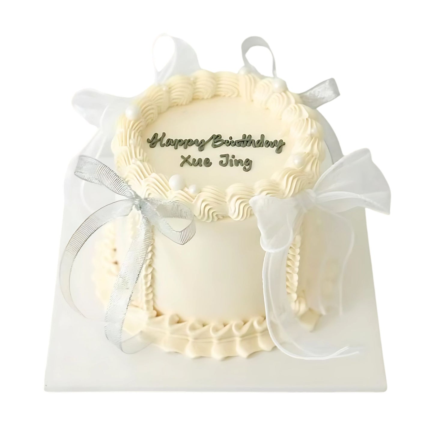 Instagram Popular Princess White Bow Birthday Cake