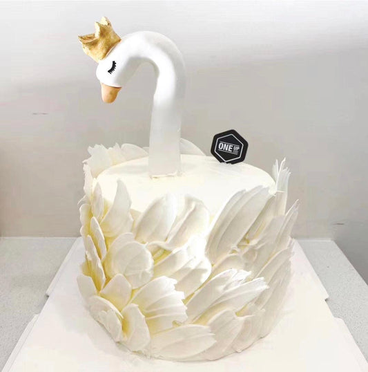 Pretty In White Swan Cake