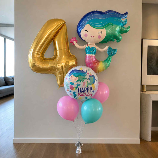 Mermaid Queen Birthday Balloon Bouquet