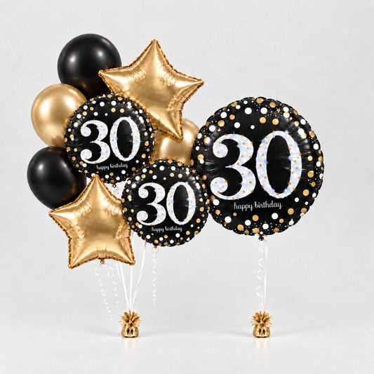 30th Milestone Birthday Helium Balloon Bouquets