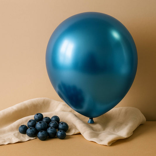 11 inch helium filled Chrome Blue latex balloon