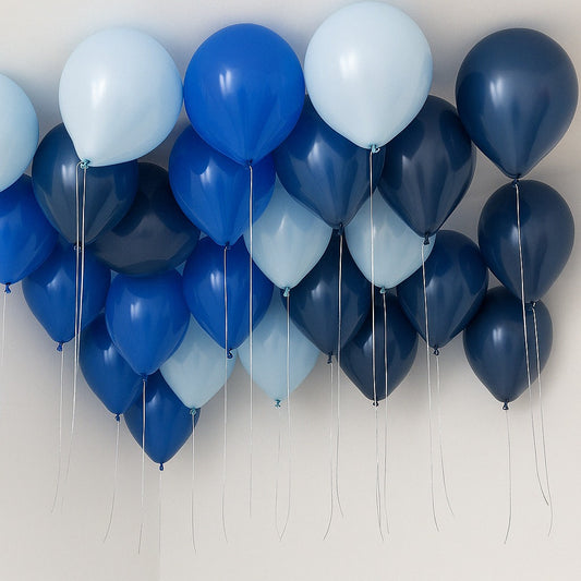 25 Ocean Wave Blues Helium Ceiling Balloons