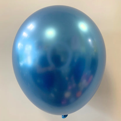 11 inch helium filled Chrome Blue latex balloon