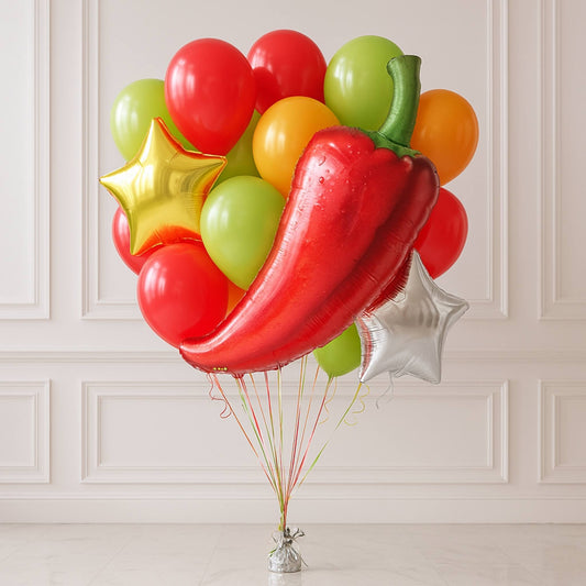 Your hot red pepper fun helium balloon bouquet