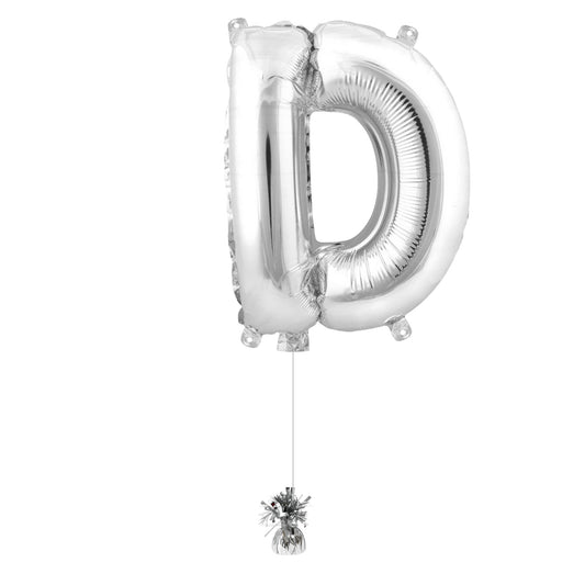 34" Silver Letter D (Helium Filled)