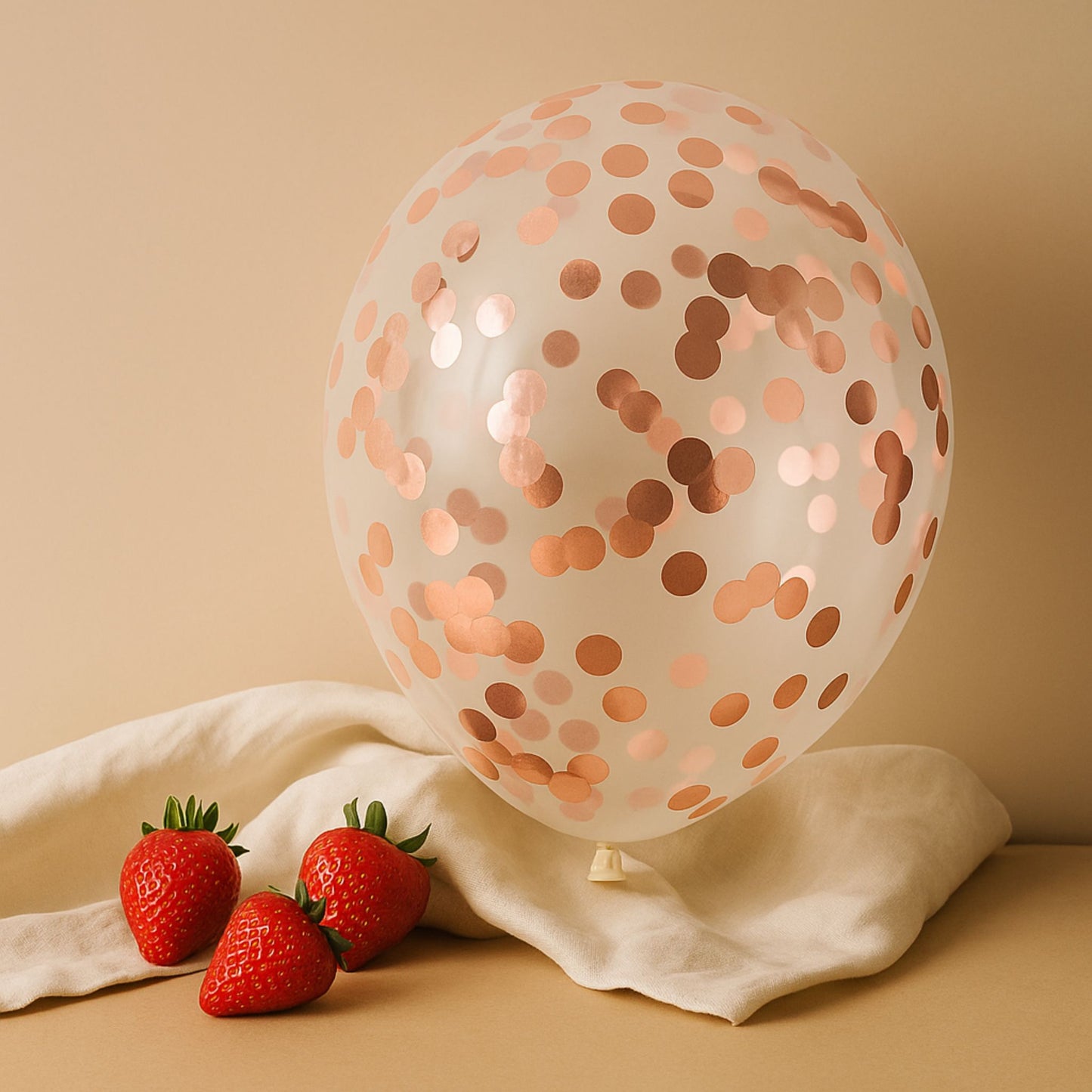 Pack of 5 - 11-Inch Rose Gold Confetti Helium Balloon – Elegant & Sparkling Party Decor (5 balloons)