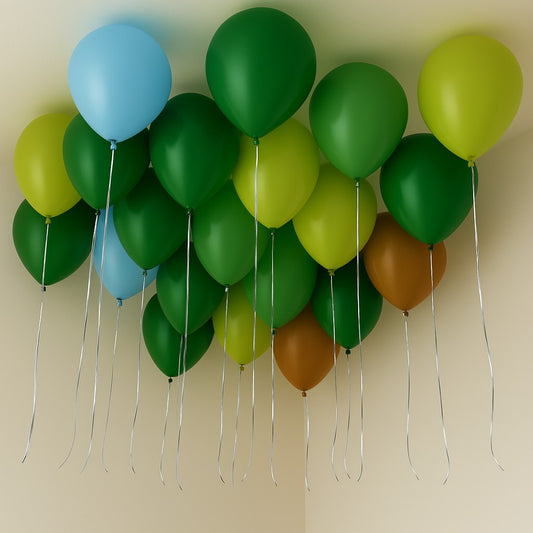 25 Dinosaur Green Forest Helium Ceiling Balloons