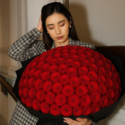 Luxury Red Roses Flower Bouquet (33/66/99 Roses)