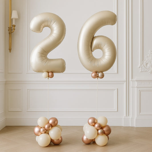Helium Jumbo Number Balloon With Clusters Birthday Set