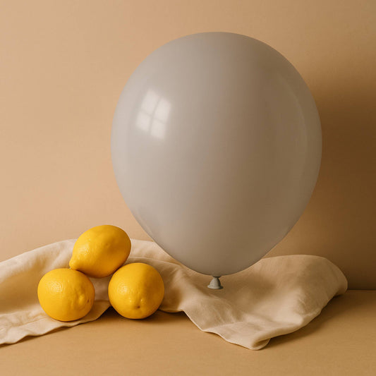 11 inch helium filled Grey latex balloon