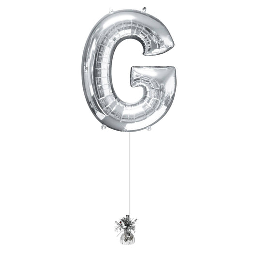 34" Silver Letter G (Helium Filled)