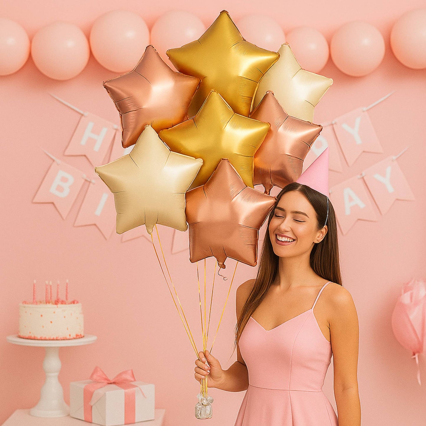 Super Stars Helium Balloon Bouquet of 7