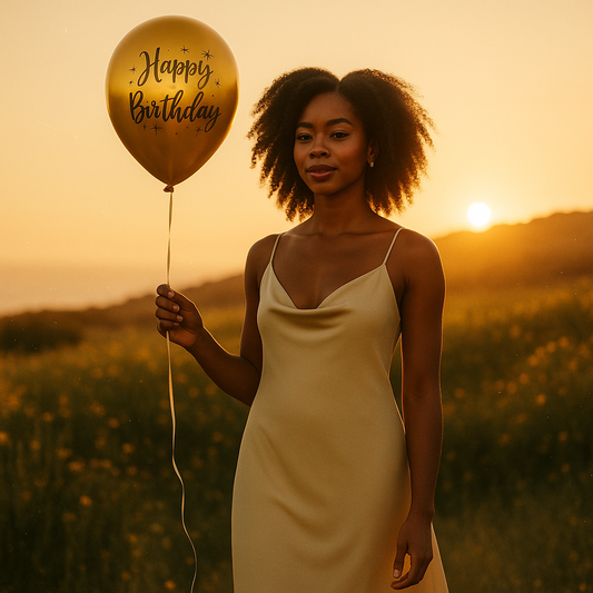 11-Inch Chrome Gold Happy Birthday Helium Balloon – Luxurious Party Accent