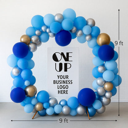 Custom Corporate Circle Frame Backdrop with Logo Signage