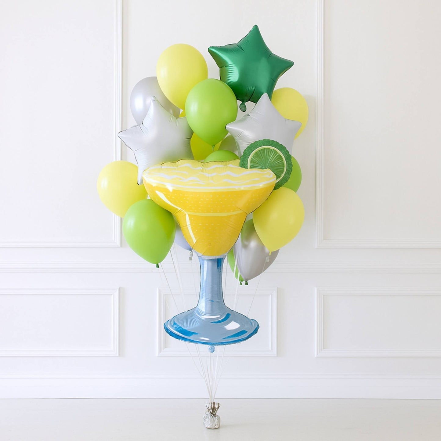Unique Margarita Green Yellow Helium Balloon Bouquet