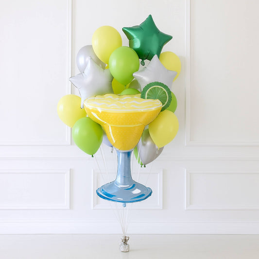 Unique Margarita Green Yellow Helium Balloon Bouquet