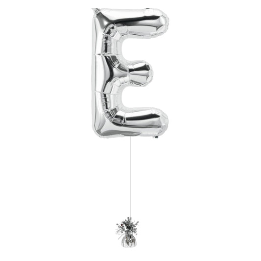 34" Silver Letter E (Helium Filled)