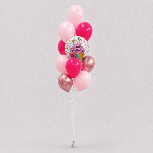 Chic Pink Birthday Helium Balloons