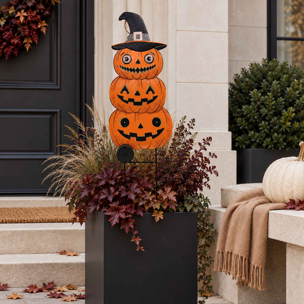 Classic Jack-O'-Lantern Solar Powered Metal Yard Stake by Ashland®