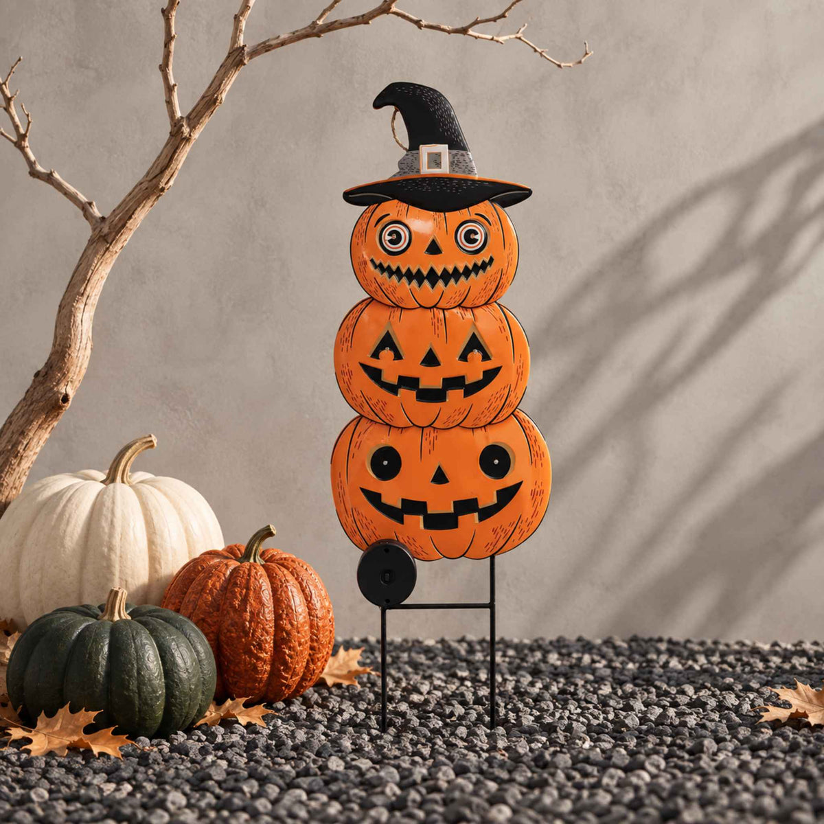 Classic Jack-O'-Lantern Solar Powered Metal Yard Stake by Ashland®