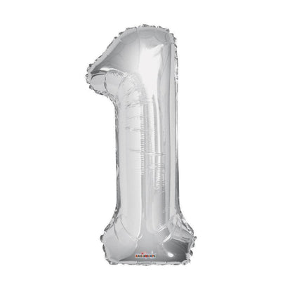 34 inch silver Balloon Number 1 Helium filled
