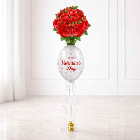 Special Delivery Valentine Rose Vase Helium Balloon